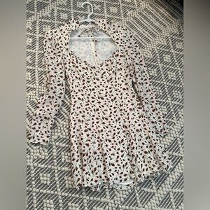 Reformation Floral Print Long Sleeve Dress  S XS